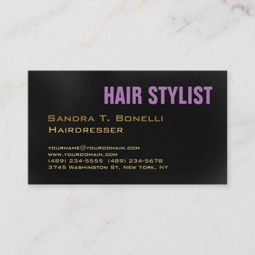 Modern Stylish Unique Hairdresser Grey Background Business Card