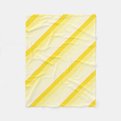 Modern Stylish Vanilla Yellow White Stripes Trendy Fleece Blanket