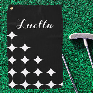 Modern Stylish Vintage Black & White  Golf Towel