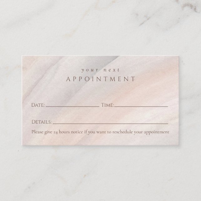 Modern, Stylish, Watercolor Appointment card (Front)