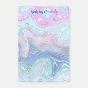 Modern Stylish Watercolor Swirl Monogrammed Post-it Notes