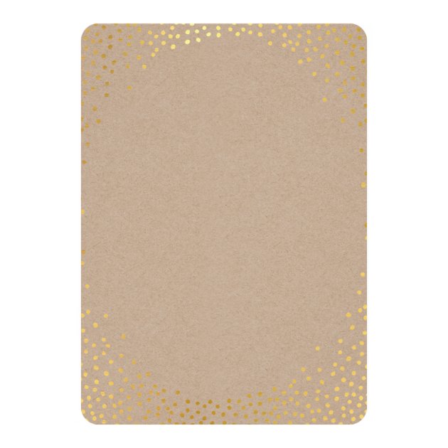 MODERN STYLISH WEDDING Mini Gold Confetti Kraft Invitation