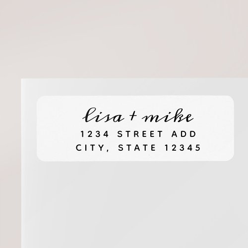 Modern Stylish Wedding Return Address Label
