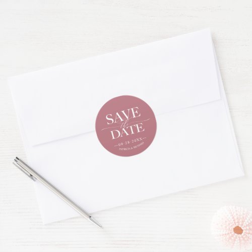 Modern Stylish Wedding Save The Date Classic Round Sticker