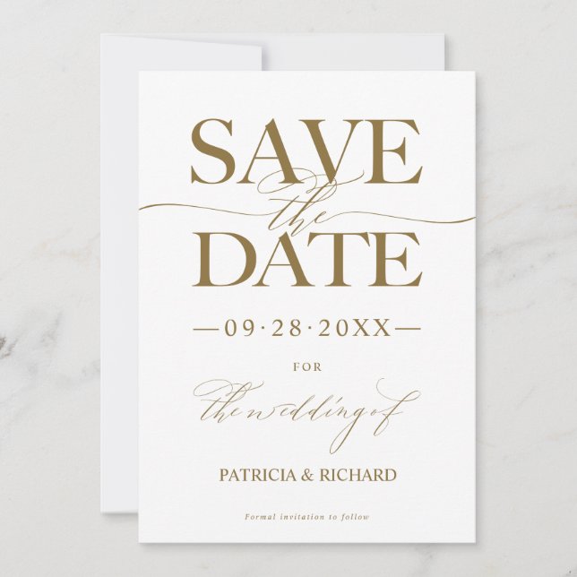 Modern Stylish Wedding Save The Date Non Photo Invitation (Front)