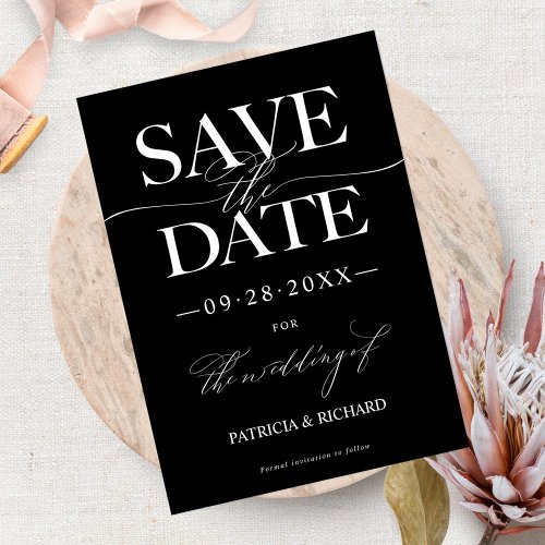 Modern Stylish Wedding Save The Date Non Photo Invitation