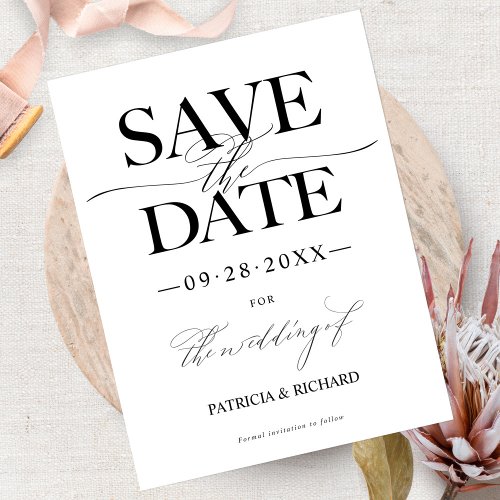 Modern Stylish Wedding Save The Date Non Photo Postcard