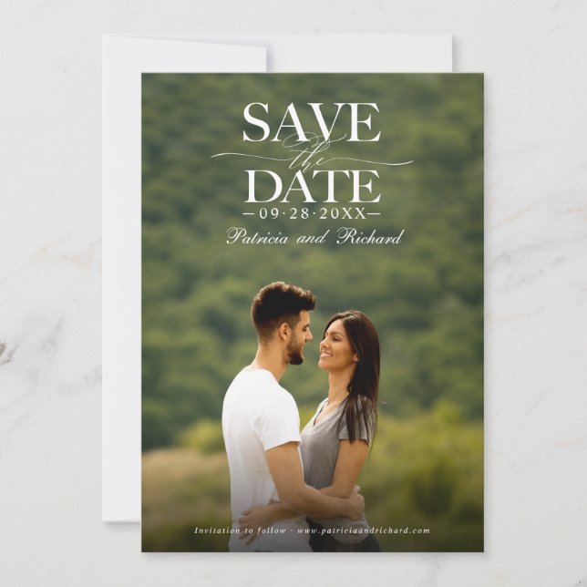 Modern Stylish Wedding Save The Date Photo Invitation (Front)