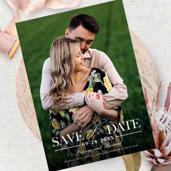 Modern Stylish Wedding Save The  Date Photo Invitation by StampsbyMargherita at Zazzle