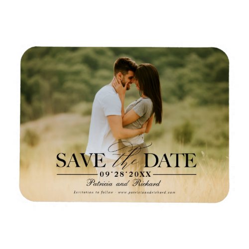 Modern Stylish Wedding Save The  Date Photo Magnet