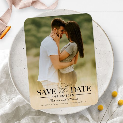 Modern Stylish Wedding Save The  Date Photo Magnet