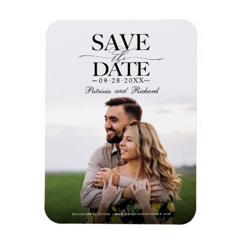 Modern Stylish Wedding Save The Date Photo Magnet
