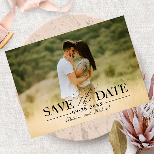 Modern Stylish Wedding Save The  Date Photo Postcard