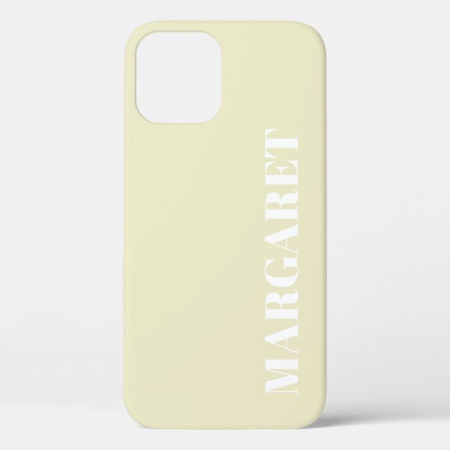 Modern stylish white monogram name  Case-Mate iPhone case (Back)