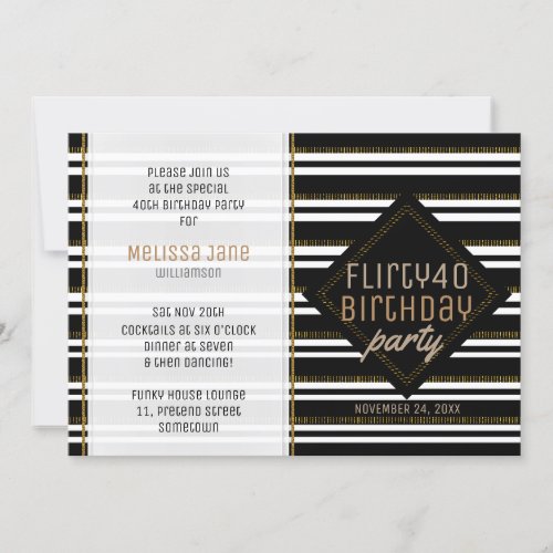 Modern Stylish Woman 40th Birthday Party Invites