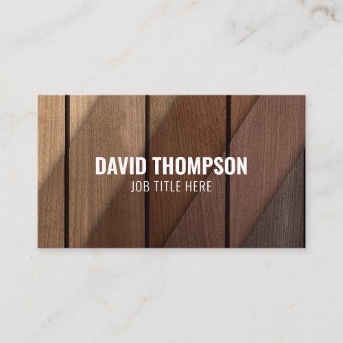 Modern Stylish Wood Construction Carpentry Business Card