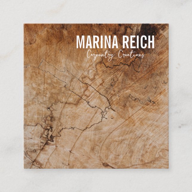 modern stylish woodworkers Business Card (Front)