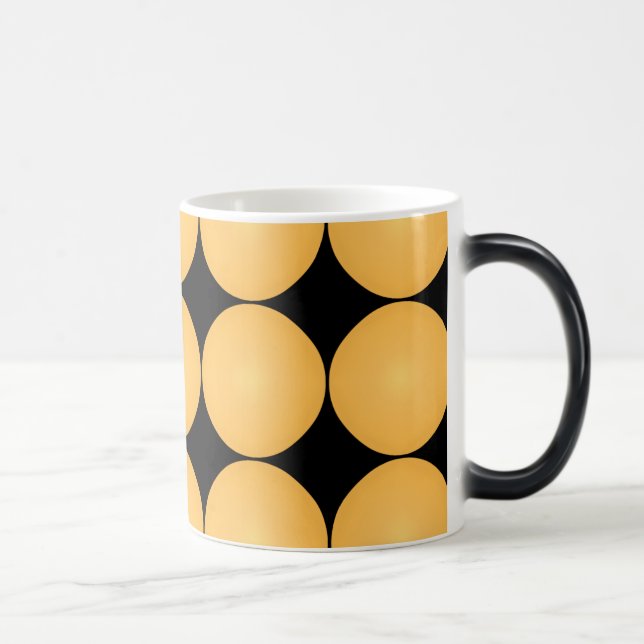 Modern Stylish Yellow Polka Dot Color Morph Mug (Right)