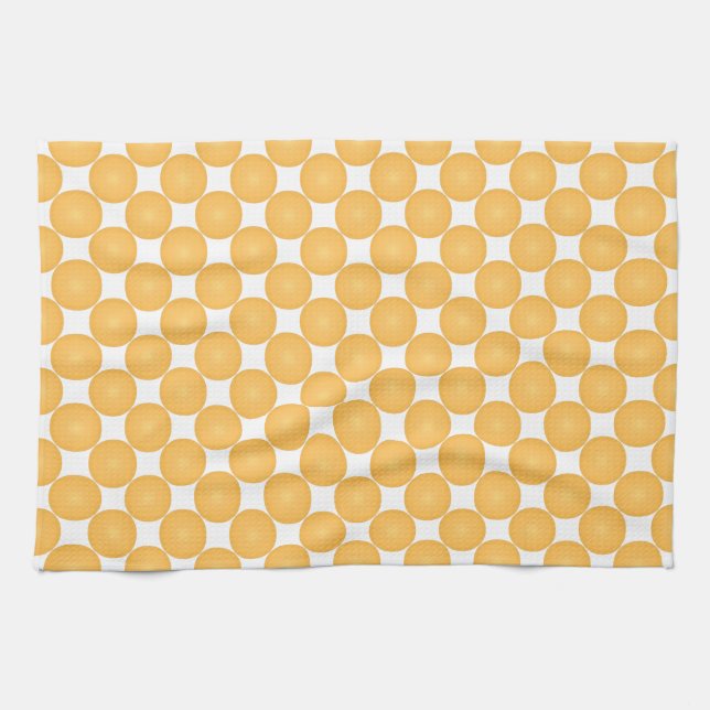 Modern Stylish Yellow Polka Dot Kitchen Towel (Horizontal)