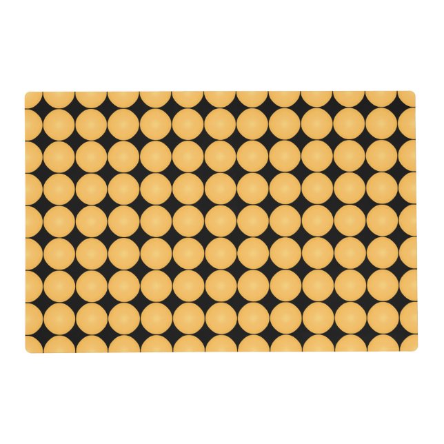 Modern Stylish Yellow Polka Dot Placemat (Front)