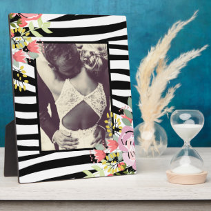 Modern stylish zebra stripes photo frame