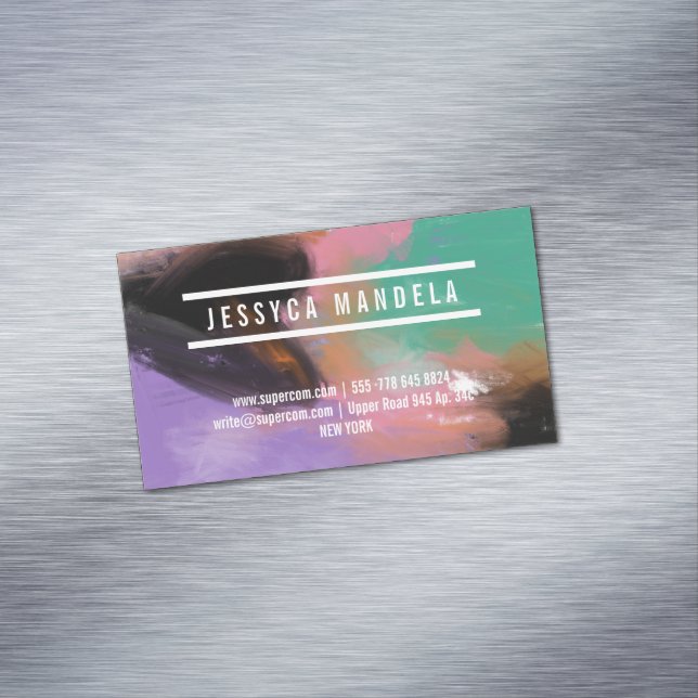 Modern Stylist Art Business Card Magnet (In Situ)