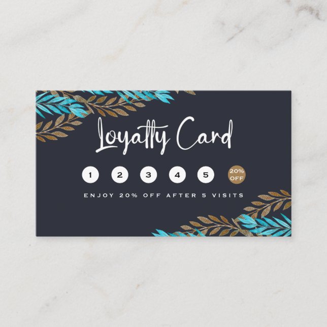 Modern Stylist Black Gold Loyalty Card (Front)