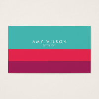 Modern Stylist Color Block Turquoise Pink Purple Business Card