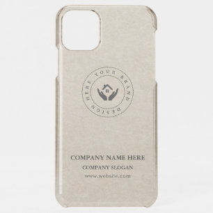Modern stylist editable business logo name & text iPhone 11 pro max case
