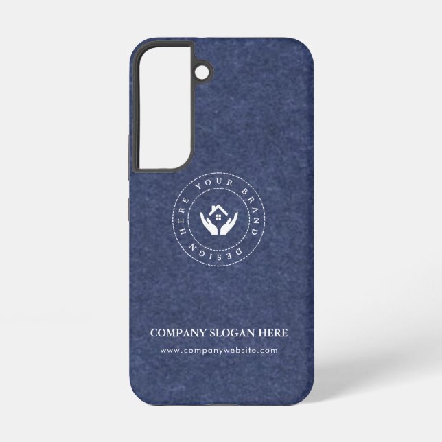 Modern stylist editable logo and text samsung galaxy case (Back)