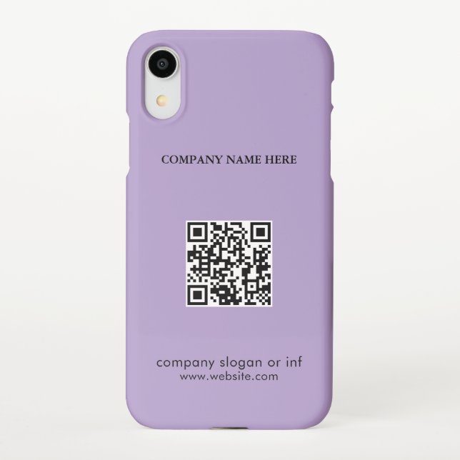 Modern stylist editable logo | qr code and text iPhone case (Back)