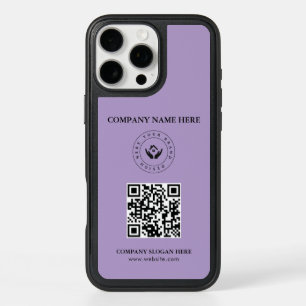 Modern stylist editable logo qr code and text iPhone 16 pro max case