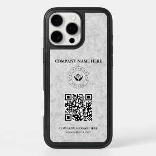 Modern stylist editable logo qr code and text iPhone 16 pro max case