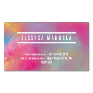 Modern Stylist pastel powder colors Business Card Magnet