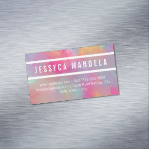 Modern Stylist pastel powder colors Business Card Magnet