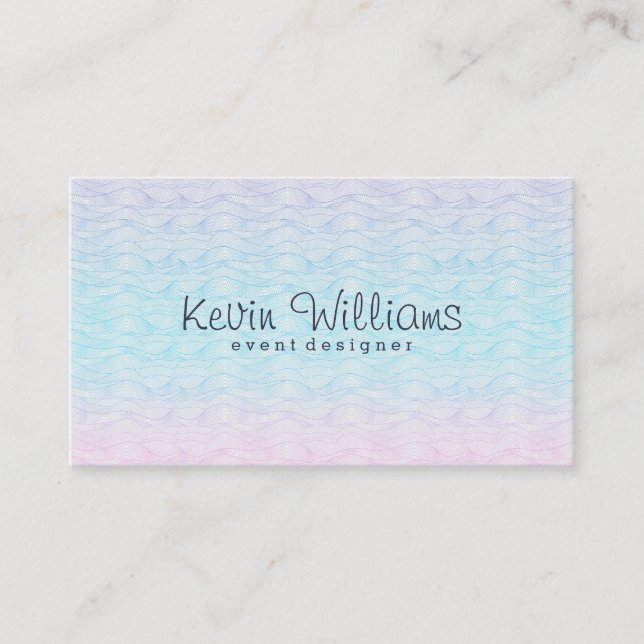 Modern Stylized Beach With Water Waves Business Card (Front)