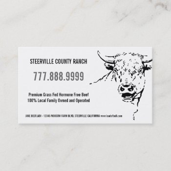 Modern Stylized Beef Ranch Farm Business Card by CountryCorner at Zazzle