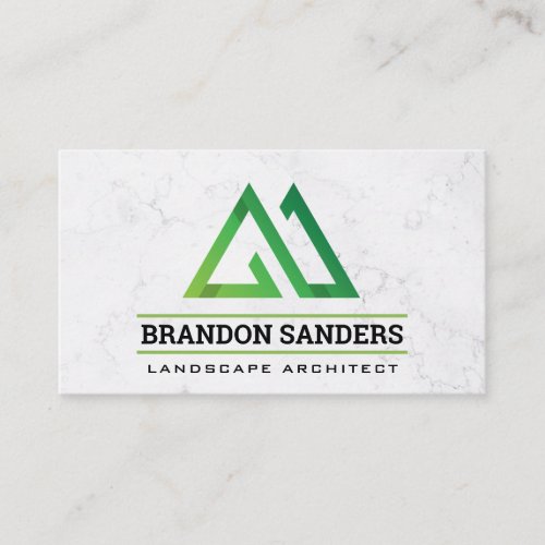 Modern Stylized Green Logo Business Card