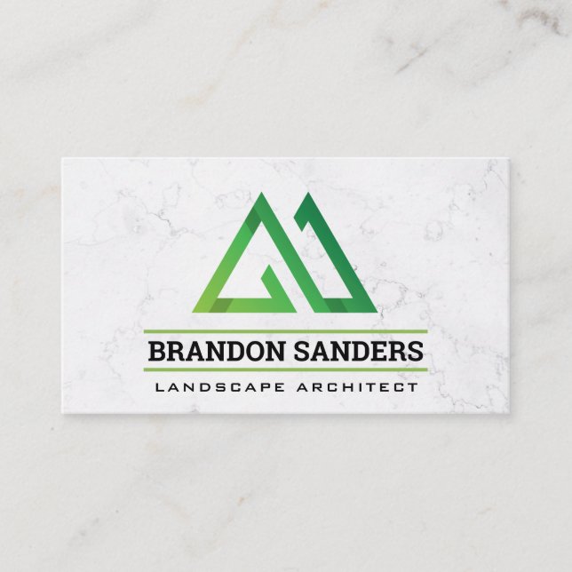 Modern Stylized Green Logo Business Card (Front)