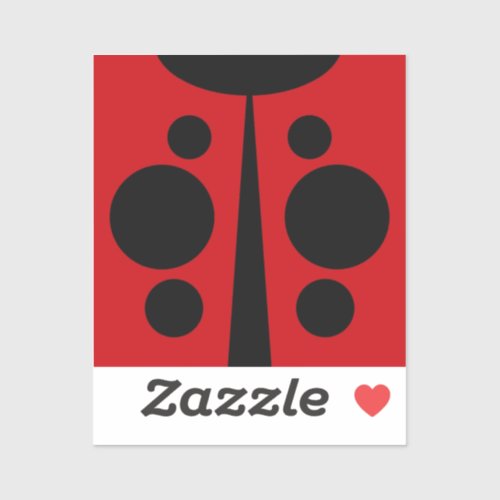 Modern, stylized Ladybug pattern in red and black Sticker