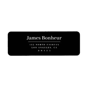 Modern Stylized Return Address Black & White Label