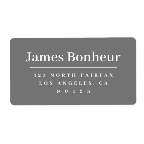 Modern Stylized Return Address Grey  White Label