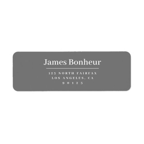 Modern Stylized Return Address Grey  White Label