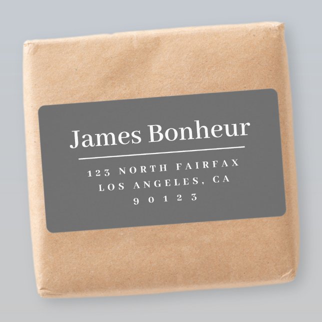 Modern Stylized Return Address Grey & White Label (Creator Uploaded)
