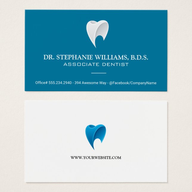 Modern Stylized Tooth Logo | Dental (Front & Back)