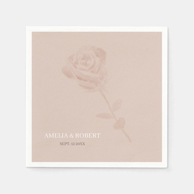 Modern Subtle Blush Pink Wedding Napkins (Front)