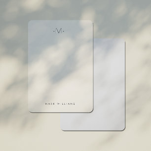 Modern Subtle Monogrammed Initial & Name Note Card