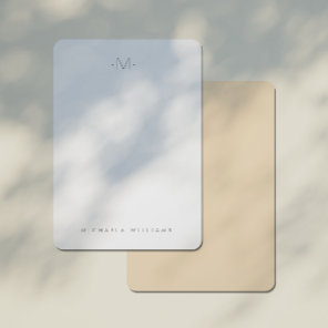 Modern Subtle Monogrammed Initial & Name Note Card