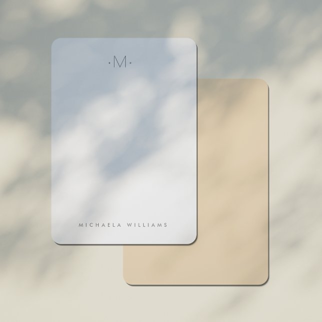 Modern Subtle Monogrammed Initial & Name Note Card (Creator Uploaded)
