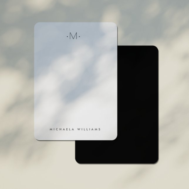 Modern Subtle Monogrammed Initial & Name Note Card (Creator Uploaded)